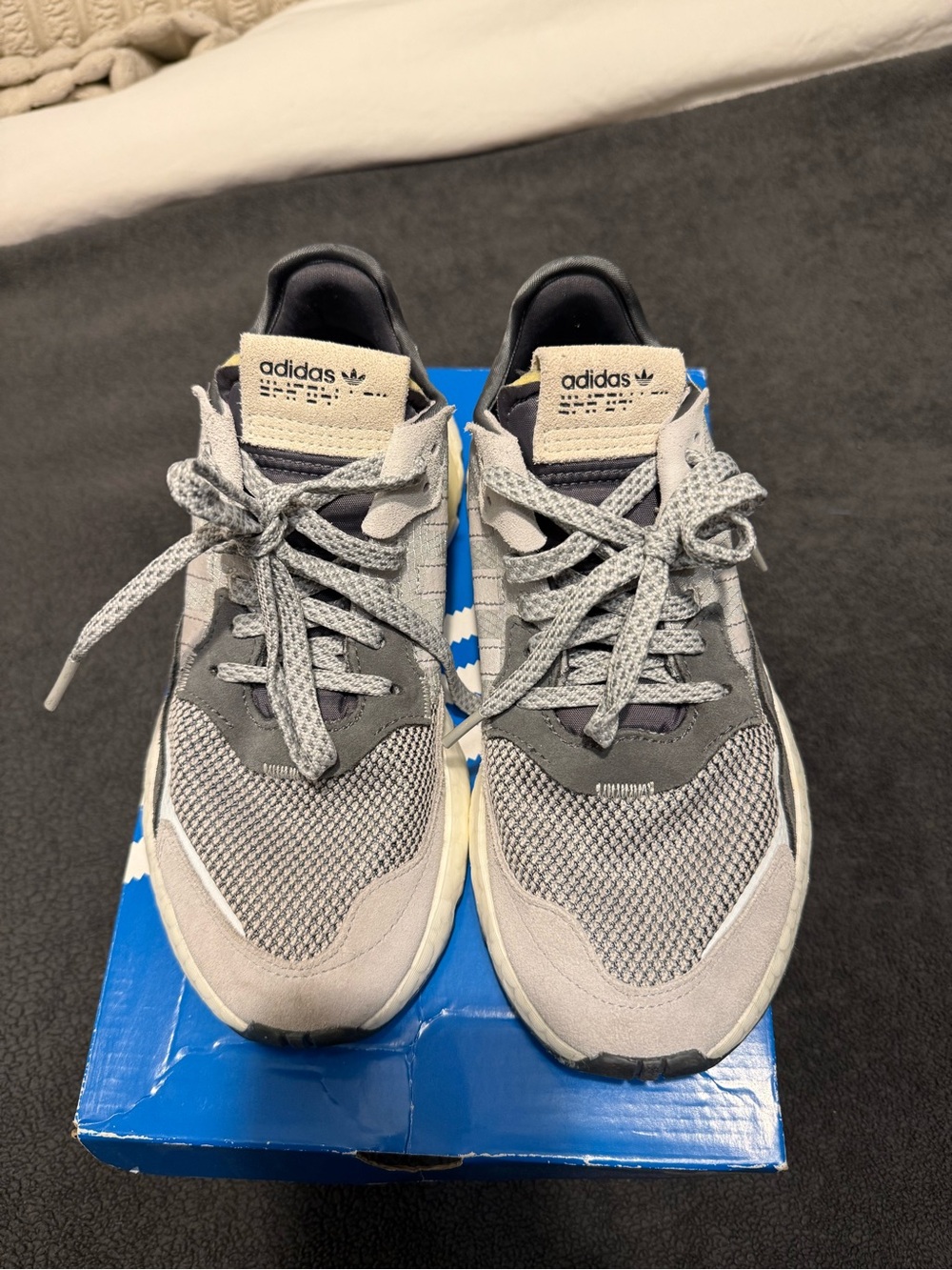 adidas Men’s Gray Mesh & Suede Casual Sneakers